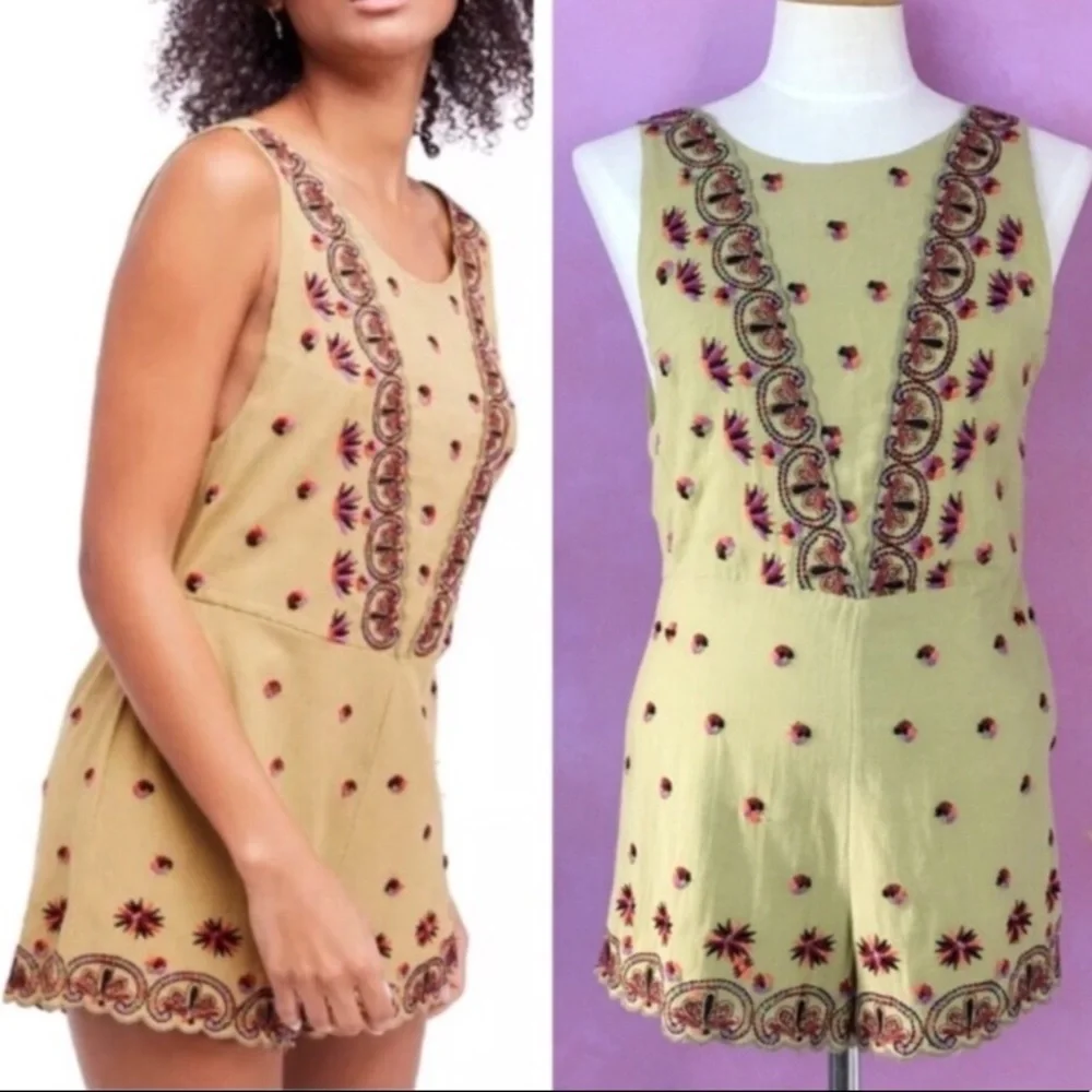 FREE PEOPLE NEW WITH TAGS LILA EMBROIDERED ROMPER